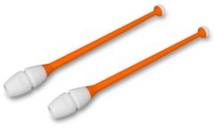 Булавы для художественной гимнастики вставляющиеся INDIGO (пластик,каучук) Оранжево-белый