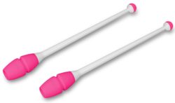 Булавы для художественной гимнастики вставляющиеся INDIGO (пластик,каучук) Бело-розовый