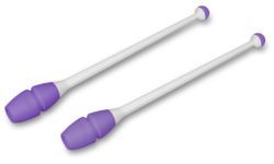 Булавы для художественной гимнастики вставляющиеся INDIGO (пластик,каучук) Бело-фиолетовый