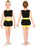 Юбочка шорты гимнастическая с окантовкой INDIGO Черно-желтый